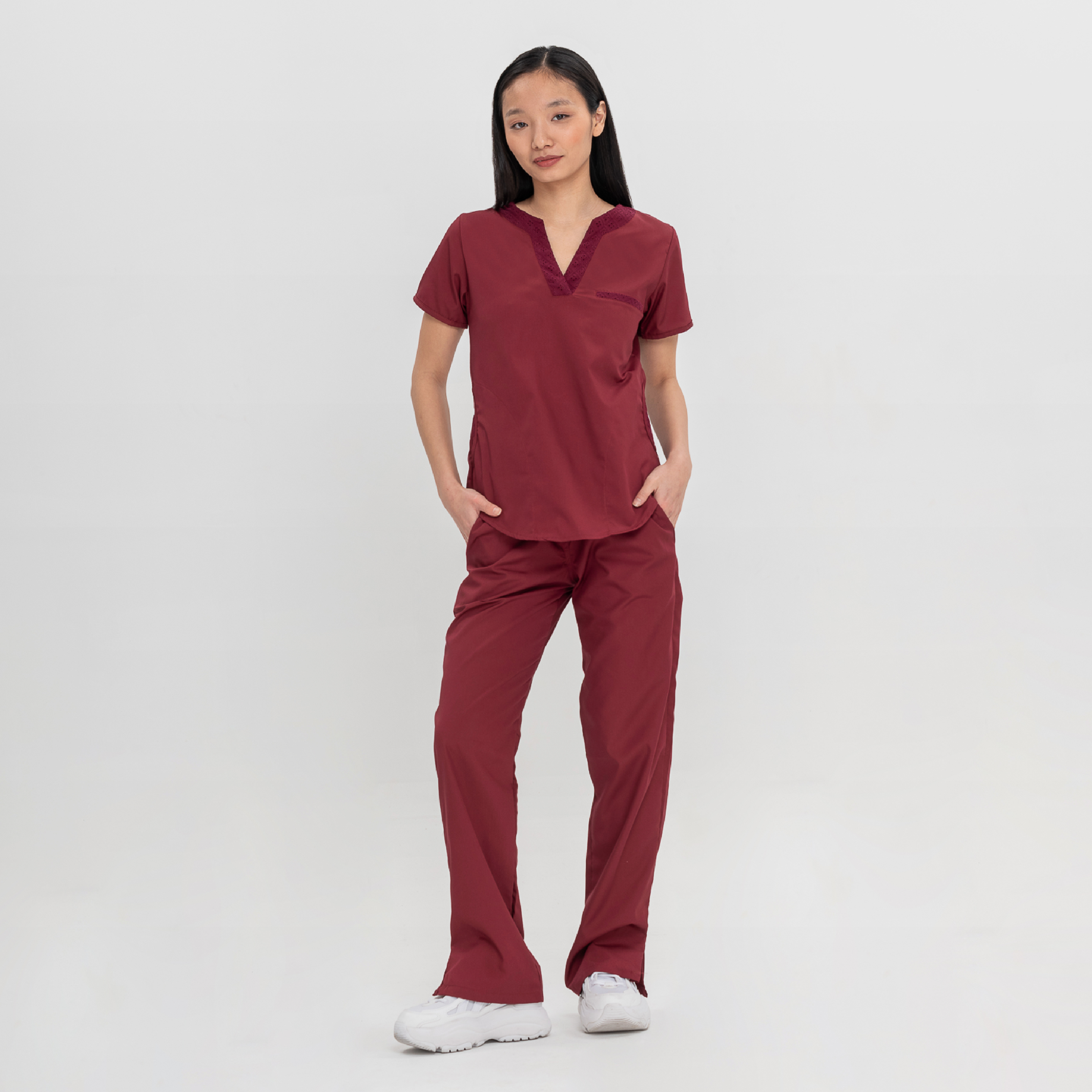 Ambo Tefi broderie Wide Poly Bordó