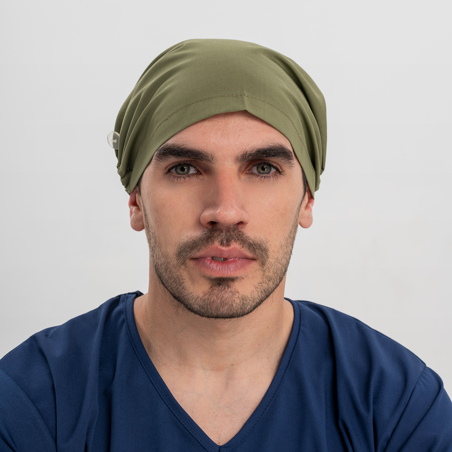 Cofia ajustable con botón Verde musgo