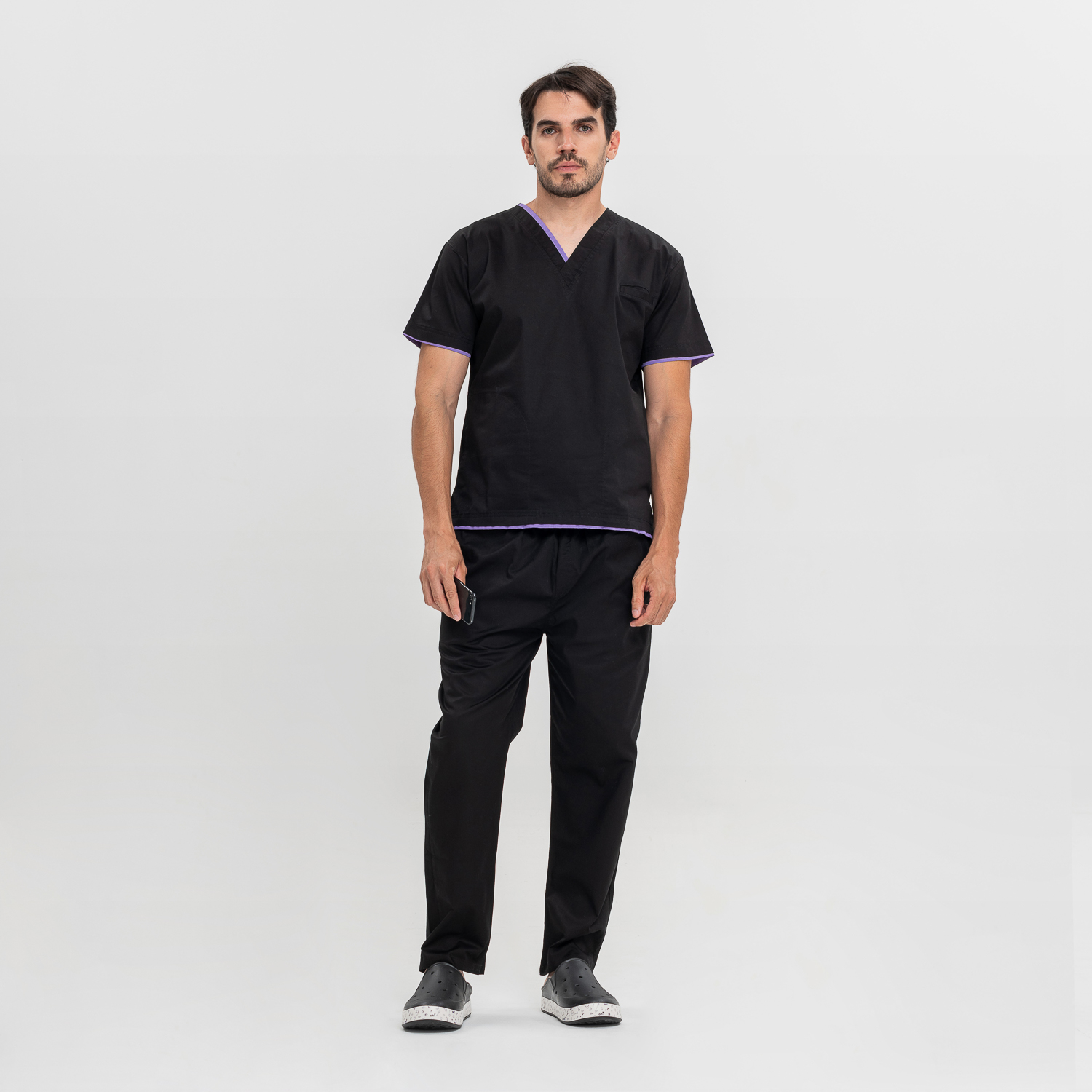 Ambo Gamma SuperFit Classic negro con violeta