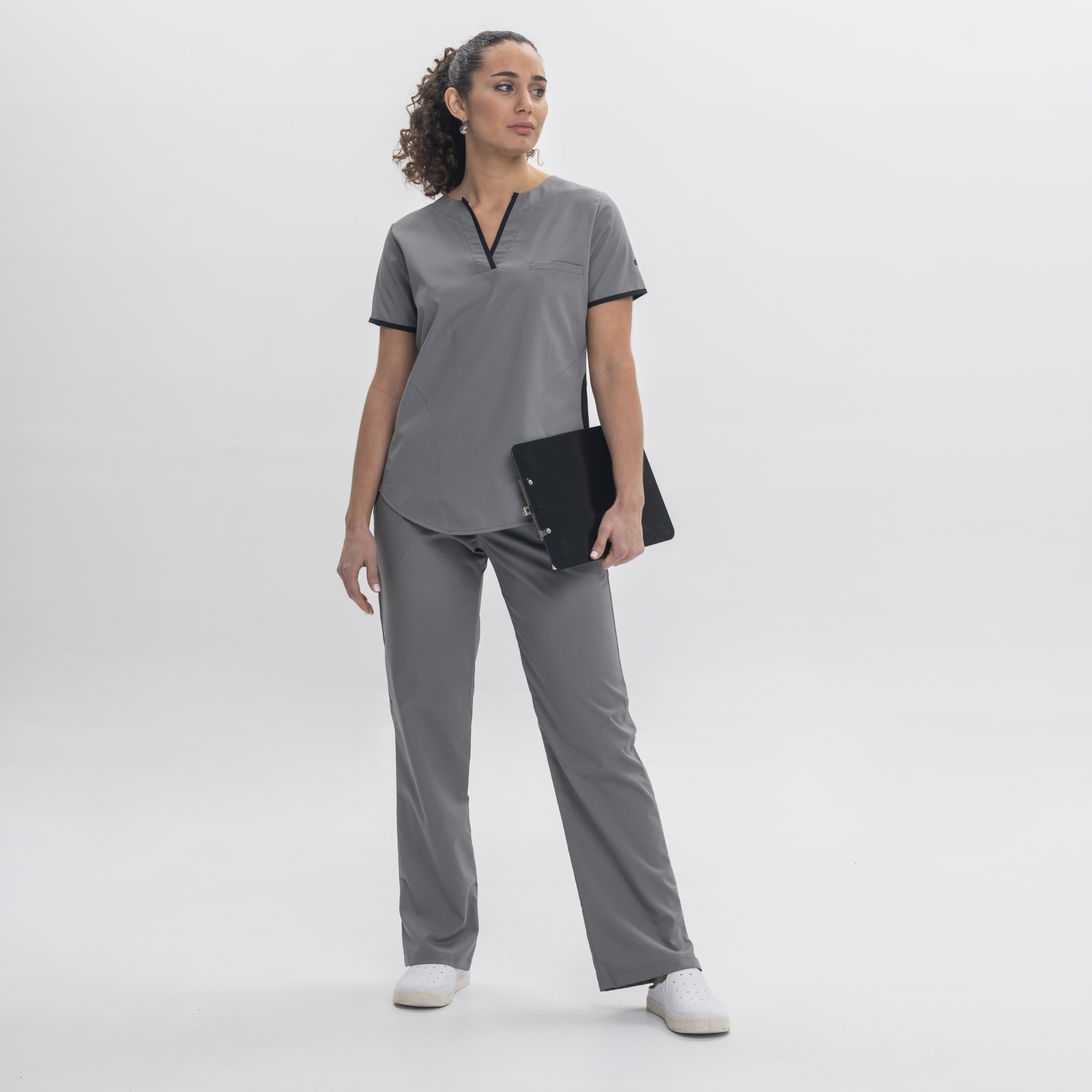 Ambo Tefi Poly Wide gris con negro